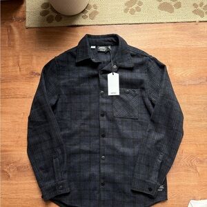 Wesc Men's Dark Navy Plaid Button-Down Shirt